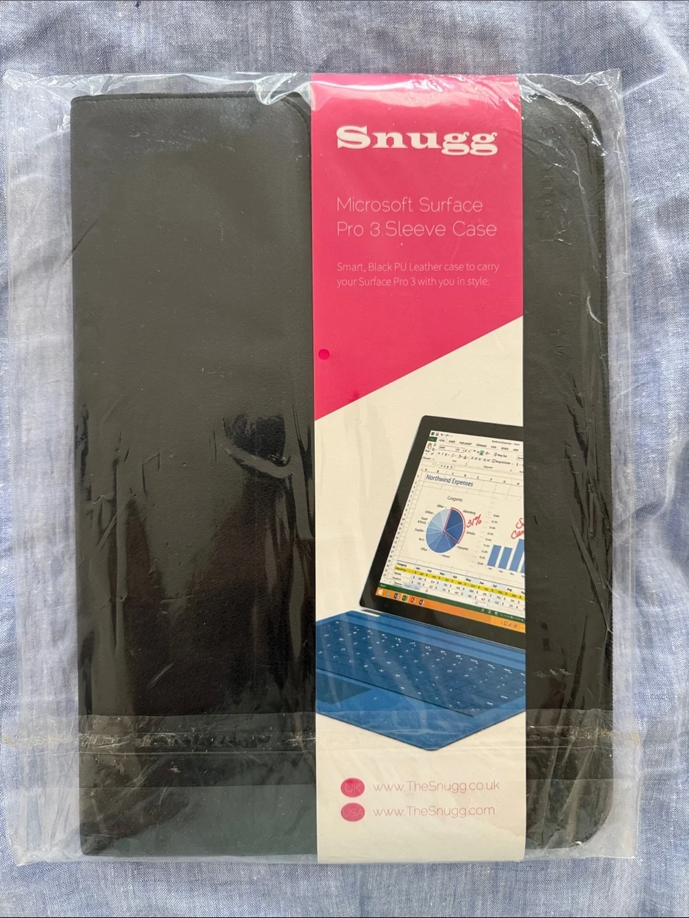 Snugg Microsoft Surface Pro 3 Black Laptop Sleeve Case